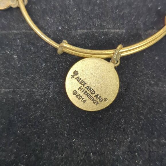 Alex and Ani Path of Life Charm Bangle Bracelet Antiqued Gold Tone Finish - Picture 3 of 5